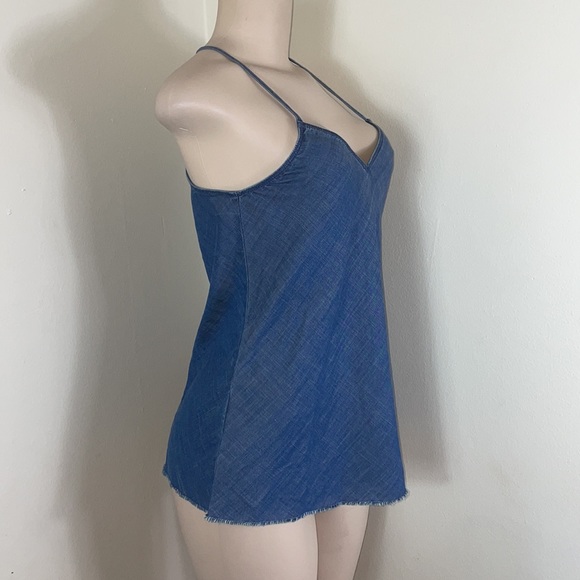 Lou & Grey Blue Jean Denim Spaghetti Strap TankTop - Picture 4 of 10